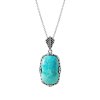 Turquoise Sterling Silver Pendant 18+2 Inches