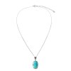 Turquoise Sterling Silver Pendant 18+2 Inches