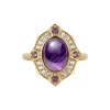 Charoite & Amethyst And White Zircon 18K Yellow Gold Over Sterling Silver Ring