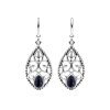 Filigree Black Onyx Sterling Silver Earrings