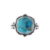 Hexagonal Turquoise Sterling Silver Ring