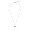 Turquoise Sterling Silver Cross Pendant 18+2 Inches