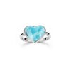 Heart Larimar Sterling Silver Ring