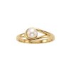 White Cultured Fresh Water Pearl 18K Yellow Gold Over Sterling Silver Ring