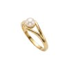 White Cultured Fresh Water Pearl 18K Yellow Gold Over Sterling Silver Ring
