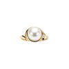 White Cultured Fresh Water Pearl & White Zircon 18K Yellow Gold Over Sterling Silver Ring