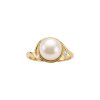 Freshwater Pearl White Zircon 18K Gold Plated Silver Bypass Ring