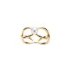 White Cultured Fresh Water Pearl 18K Yellow Gold Over Sterling Silver Ring