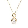 Freshwater Pearl Infinity 18K Gold Plated 925 Silver Pendant Necklace