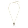 White Cultured Fresh Water Pearl 18K Yellow Gold Over Sterling Silver Pendant With Chain 18+2 Inches