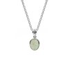 Synthetic White Opal Sterling Silver Pendant With Chain 18+2 Inches