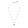 Synthetic White Opal Sterling Silver Pendant With Chain 18+2 Inches