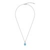 Synthetic Blue Opal Sterling Silver Pendant With Chain 18+2 Inches
