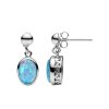 Synthetic Blue Opal Sterling Silver Earrings