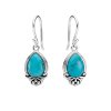 Sterling Silver Turquoise Pear Earrings