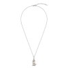 Lighthouse Mother of Pearl Sterling & White Zircon Silver Pendant With Chain 18+2 Inches