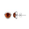 Round Amber Sterling Silver Earrings
