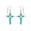 Cross Turquoise Sterling Silver Earrings