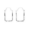 Hammered Square Sterling Silver Hoop Earrings