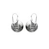 Engraved Leaf Sprig Sterling Silver Dangle Earrings