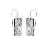 Leaf Vine Rectangle Sterling Silver Dangle Earrings
