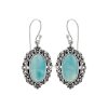 Sterling Silver Larimar Flower Earrings