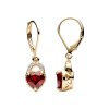 Garnet & White Topaz 18K Yellow Gold Over Sterling Silver Earrings