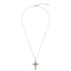 Cross Peridot & White Zircon Sterling Silver Pendant With Chain 18+2 Inches