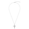 Cross Sky Blue Topaz & White Zircon Sterling Silver Pendant With Chain 18+2 Inches