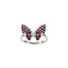 Butterfly & White Topaz Sterling Silver Ring