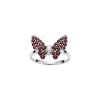 Butterfly & White Topaz Sterling Silver Ring