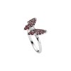Butterfly & White Topaz Sterling Silver Ring
