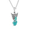 Turquoise Sterling Silver Eagle Pendant With Chain 18+2 Inches