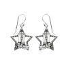 Western Sterling Silver Cowgirl Boot Star Earrings