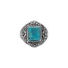 Southwestern Turquoise Sterling Silver Floral Ring