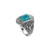 Southwestern Turquoise Sterling Silver Floral Ring