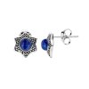 Lapis Sterling Silver Star Earrings