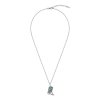 Western Turquoise Boot Sterling Silver Pendant With Chain 18+2 Inches