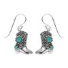 Western Turquoise Boot  Sterling Silver Earrings