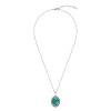 Southwestern Sterling Silver Turquoise Sterling Silver Pendant With Chain 18+2 Inches