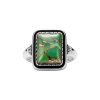Southwestern Green Turquoise Sterling Silver Signet Ring