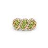 Peridot & White Zircon Cluster 18K Yellow Gold Over Ring