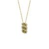 Peridot & White Zircon 18K Gold Plated Sterling Silver Cluster Pendant Necklace