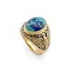 Blended Turquoise & Lapis 18K Gold Plated Sterling Silver Men's Ring