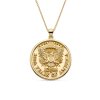 250th Anniversary American 18K Yellow Gold Over Eagle Coin Pendant Necklace 20+2 Inches