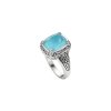 Cushion Larimar Sterling Silver Ring