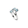 Blue Topaz Three-Stone Bypass Sterling Silver Cocktail Ring