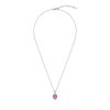 Pink Fluorite Sterling Silver Solitaire Pendant Necklace