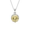 Lemon Quartz Sterling Silver Pendant With Chain 18+2 Inch