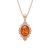 Copper Amber Pendant Necklace